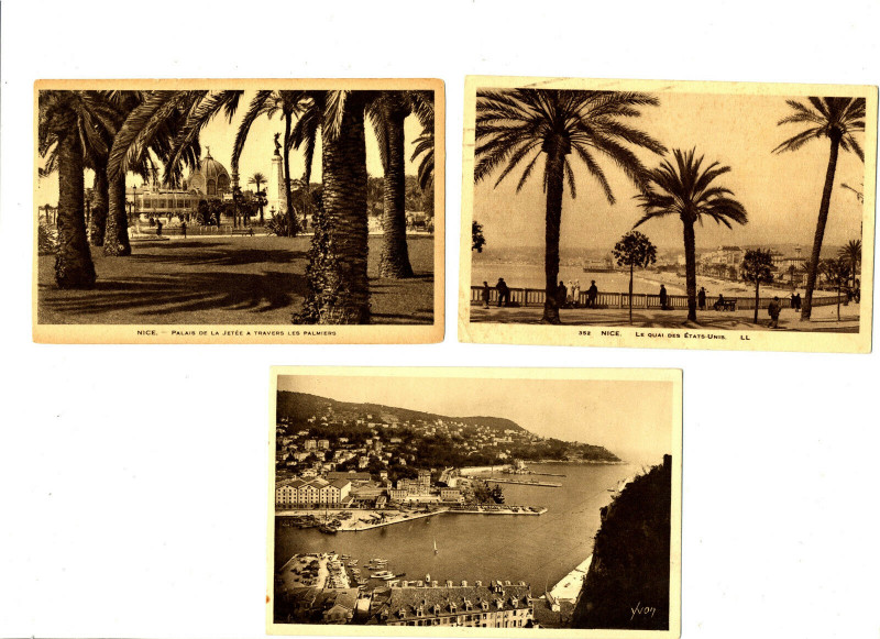 Carte postale ancienne Alpes-Maritimes Nice lot de 3 Cpa à Nice