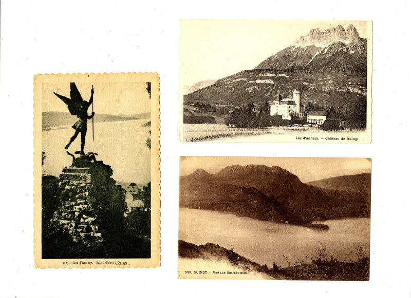 Carte postale ancienne Haute-Savoie Lac d'Annecy Lot de 3 cartes à Annecy
