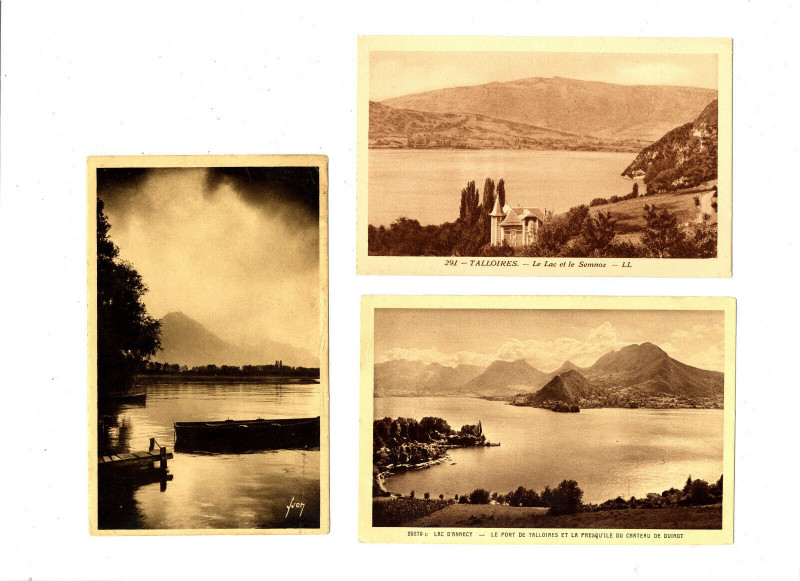 Carte postale ancienne Haute-Savoie Lac d'Annecy Lot de 3 cartes à Annecy