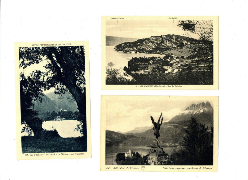 Carte postale ancienne Haute-Savoie Lac d'Annecy Lot de 3 cartes à Annecy