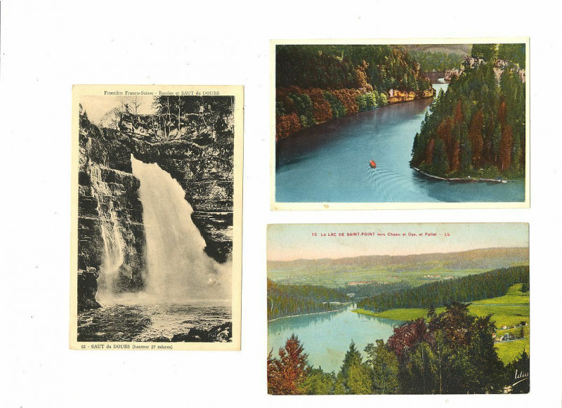 Carte postale ancienne Doubs lot de 3 cartes à Doubs