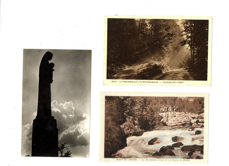 Carte postale ancienne Doubs lot de 3 cartes à Doubs