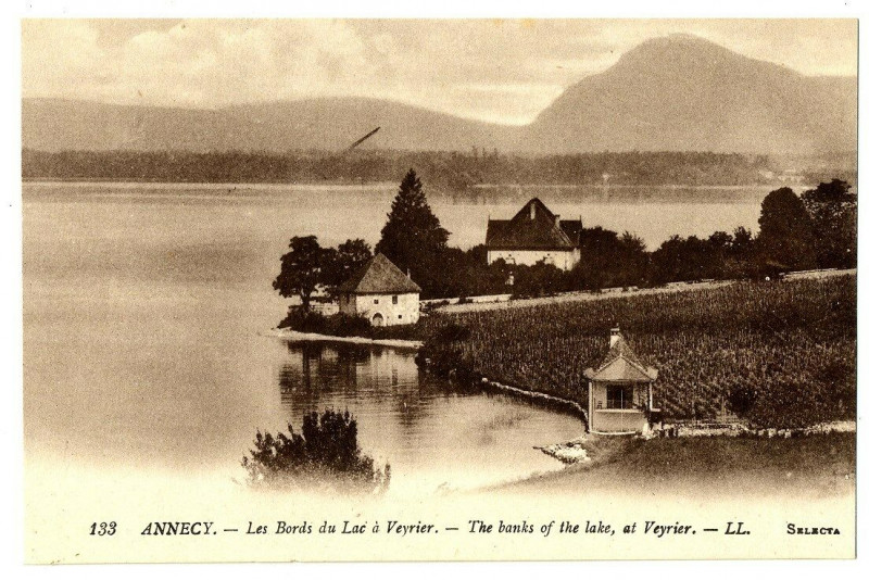 Carte postale ancienne Haute-Savoie Lac d'Annecy Les Bords du Lac à Veyrier à Annecy
