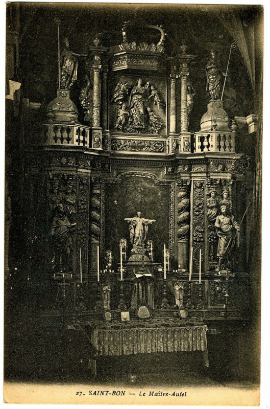 Carte postale ancienne Savoie Saint-Bon Le Maître-Autel