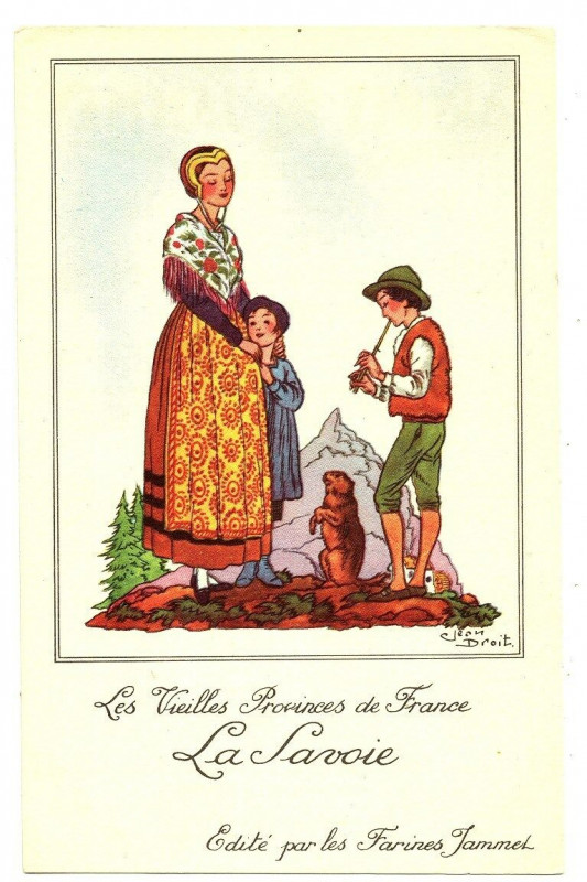 Carte postale ancienne Savoie Fantaisie Publicité Farine Jammet
