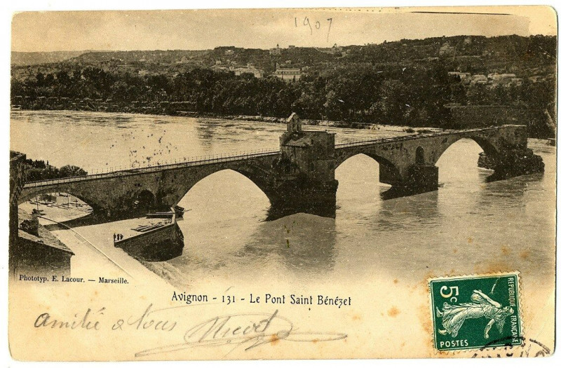 Carte postale ancienne Vaucluse Avignon Le Pont Saint-Bénézet à Avignon