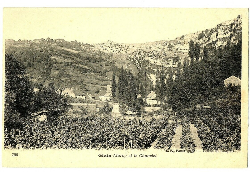 Carte postale ancienne Jura Gizia et le Chanelet à Gizia
