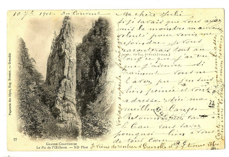 Carte postale ancienne Isère Chartreuse  Pic de l'Oeillette