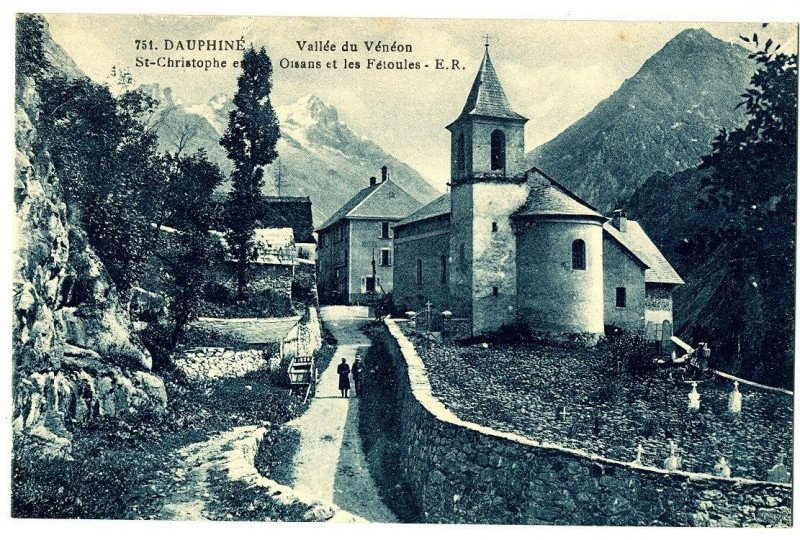 Carte postale ancienne Isère Saint-Christophe en Oisans et les Fétoules  Vallée du Vénéon à Saint-Christophe-en-Oisans