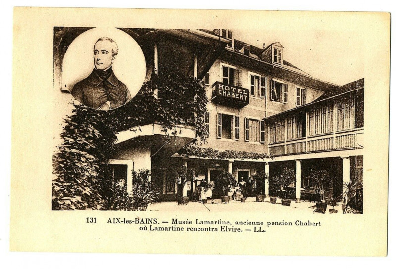 Carte postale ancienne Savoie Aix-les-Bains Musée Lamartine Ancienne Pension Chabert à Aix-les-Bains