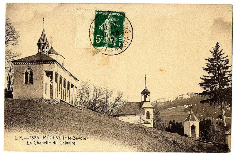 Carte postale ancienne Haute-Savoie Megève La Chapelle du Calvaire à Megève