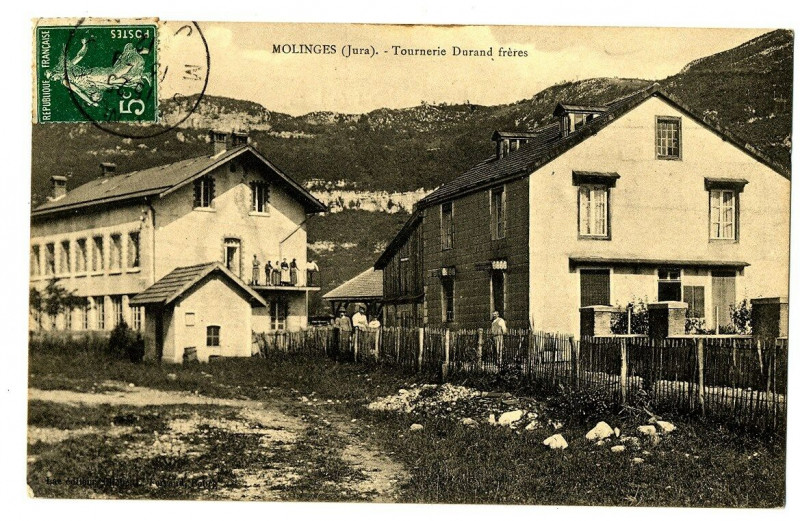 Carte postale ancienne Jura Molinges Tournerie Durand frères à Our
