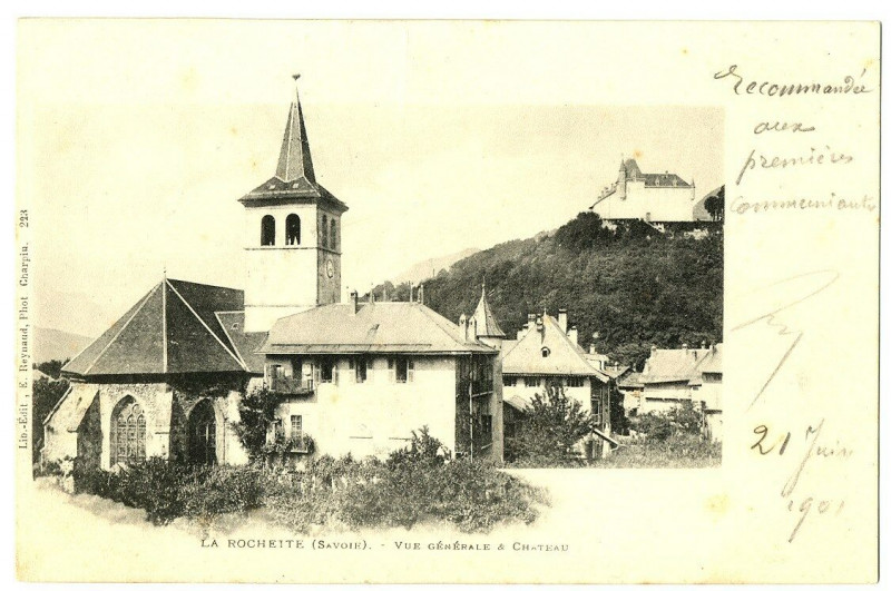 Carte postale ancienne Savoie La Rochette Vue générale et Château