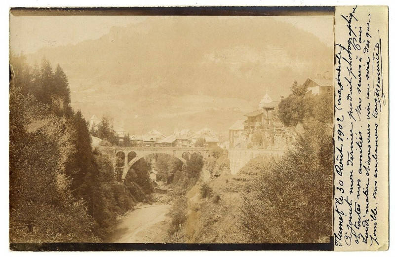 Carte postale ancienne Savoie Flumet Vue générale carte-photo à Flumet