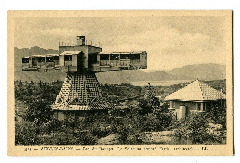 Carte postale ancienne Savoie Aix-les-bains Lac du Bourget  Solarium à Aix-les-Bains