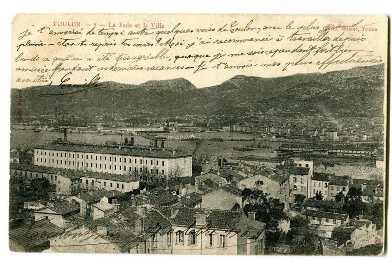 Carte postale ancienne Var Toulon La Rade et la Ville à Toulon