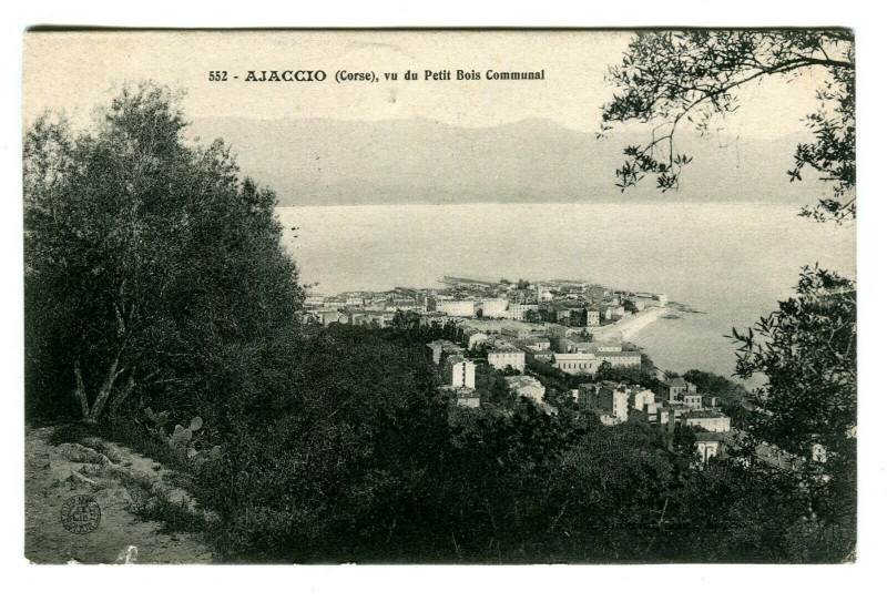 Carte postale ancienne Corse Ajaccio Vu du Petit Bois Communal à Ajaccio