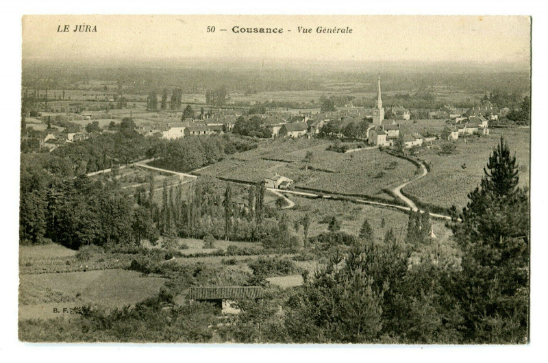 Carte postale ancienne Jura Cousance Vue générale à Cousance