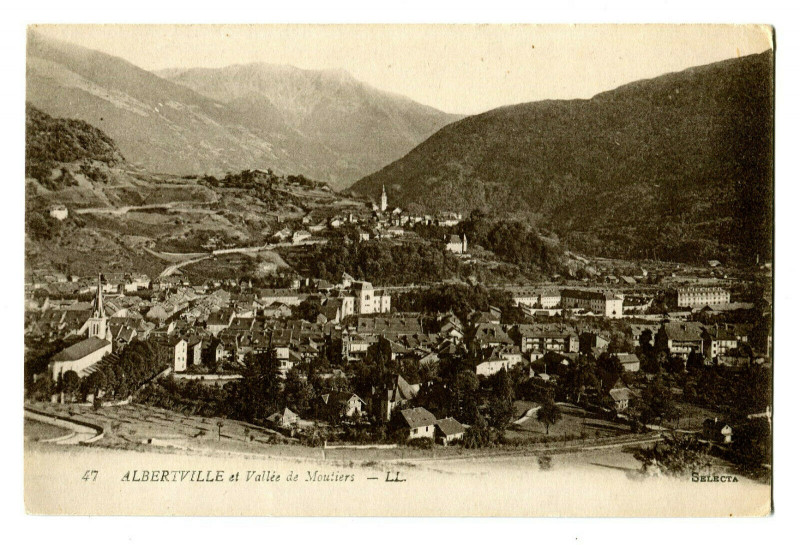 Carte postale ancienne Savoie Albertville et Vallée de Moutiers à Albertville
