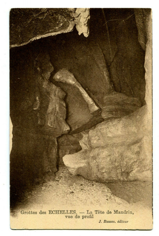 Carte postale ancienne Savoie Grotte des Echelles La tête de Mandrin