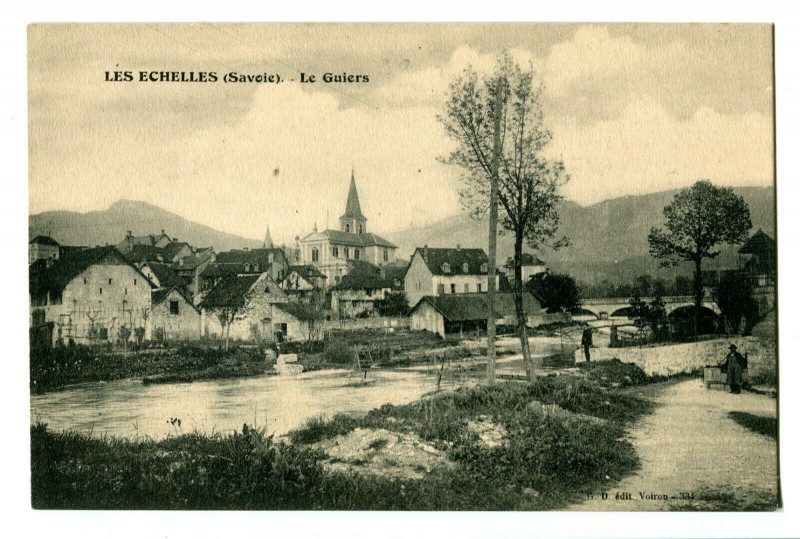Carte postale ancienne Savoie Les Echelles le Guiers animé