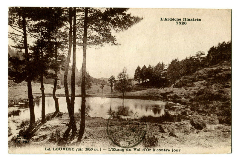 Carte postale ancienne Ardèche La Louvesc l'Etang du Val d'Or