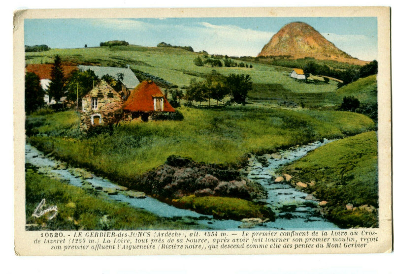 Carte postale ancienne Ardèche Gerbier-des-Joncs Cros de Lizeret Loire près de sa source