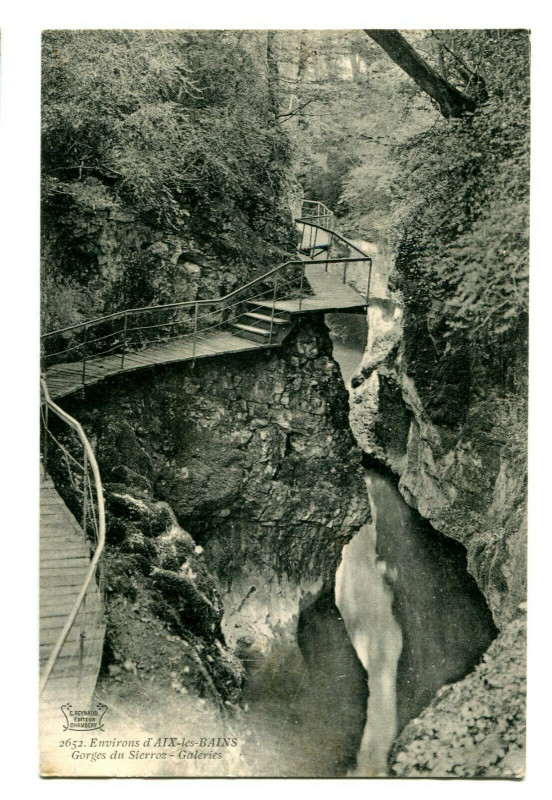 Carte postale ancienne Savoie Gorges du Sierroz Galeries