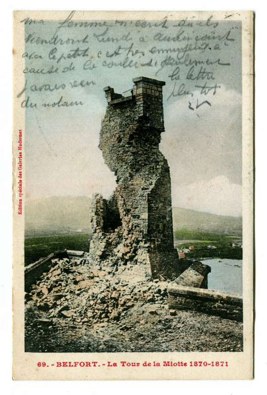 Carte postale ancienne Territoire-de-Belfort Belfort La Tour de la Miotte à Belfort