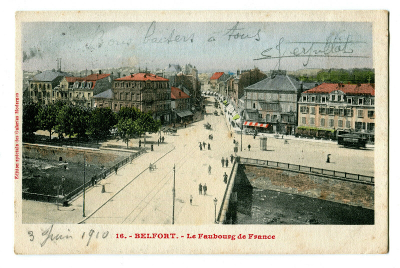 Carte postale ancienne Territoire-de-Belfort Belfort Le Faubourg de France à Belfort