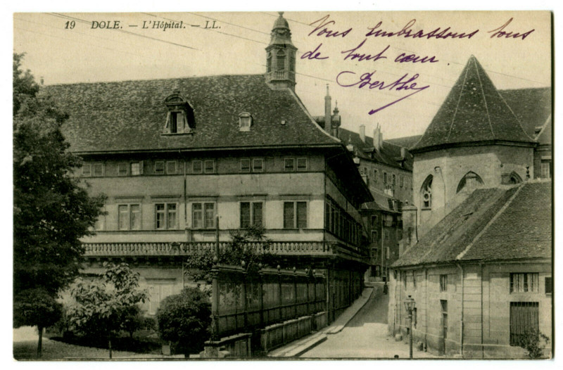 Carte postale ancienne Jura Dole l'Hôpital à Dole