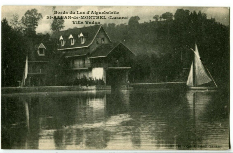 Carte postale ancienne Savoie Bords du Lac d'Aiguebelette Saint-Alban-de-Montbel Villa Vadon à Saint-Alban-de-Montbel