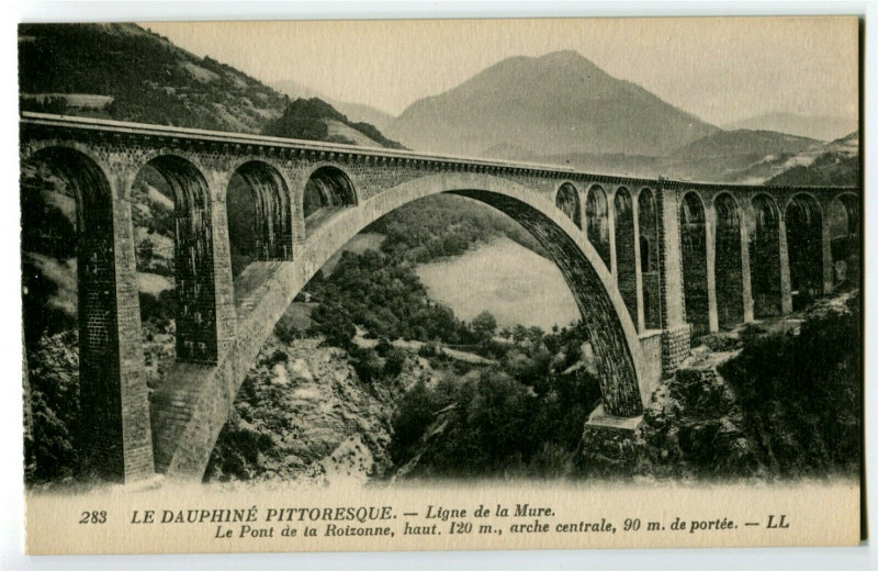 Carte postale ancienne Isère  Ligne de La Mure Le Pont de la Roizonne à La Mure