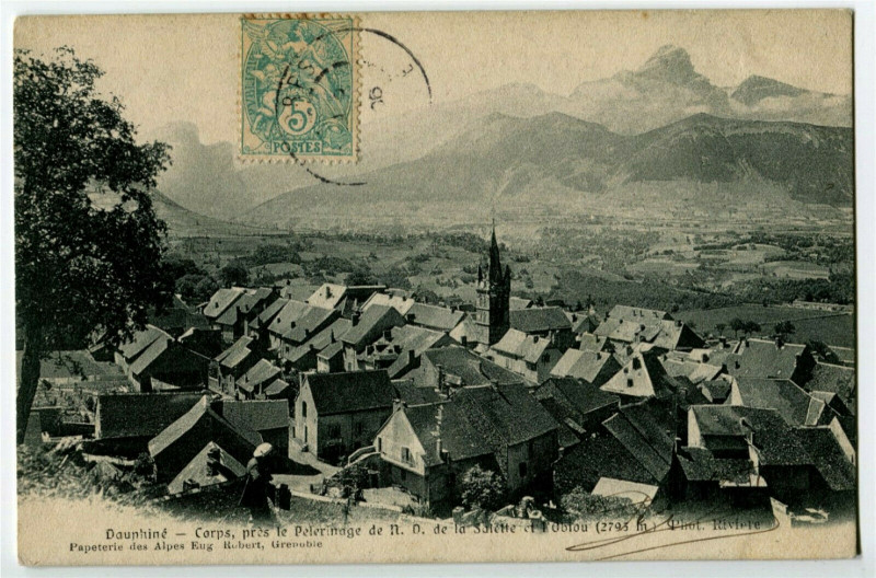 Carte postale ancienne Isère Corps et l'Obiou à Corps