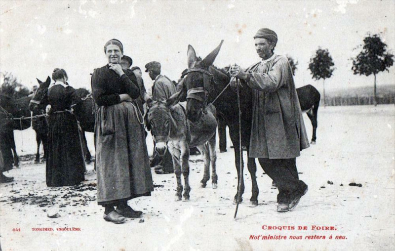 Carte postale ancienne Croquis De Foire Not'Ministre Nous Restera A Neu (GROS Plan