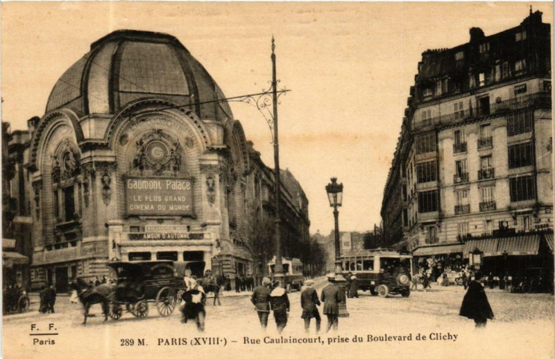 Carte postale ancienne Rue Caulaincourt prise du Boulevard de Clichy à Paris 17e