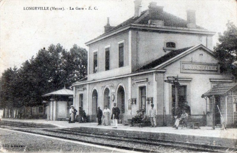Carte postale ancienne Longeville La Gare (cpa animée) à Geville
