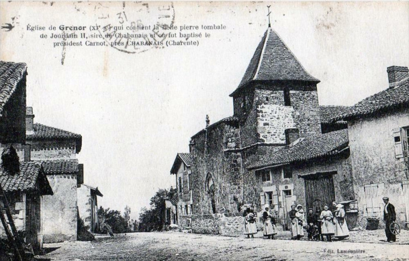 Carte postale ancienne Eglise De Grenor (cpa animée)