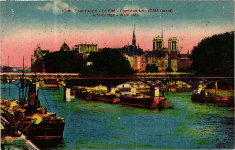 Carte postale ancienne Tout Paris 4e 176 M La Cite Pont des Arts F. Fleury à Paris 4e