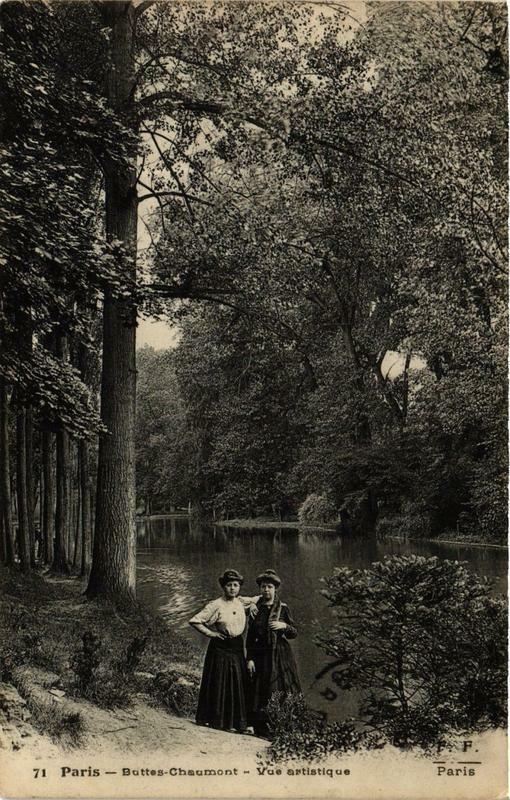 Carte postale ancienne Buttes-Chaumont - Vue artistique à Paris 19e