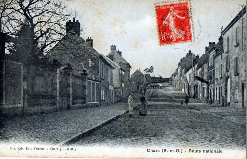 Carte postale ancienne Route nationale à Chars