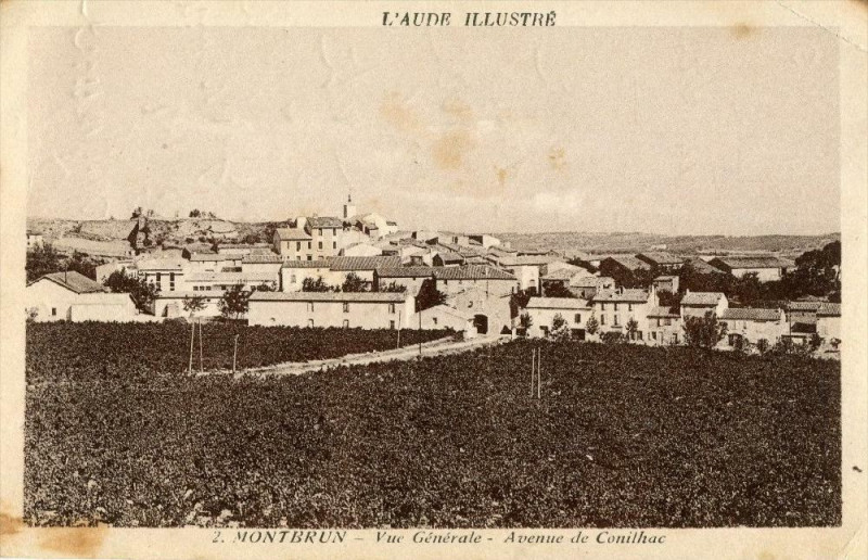 Carte postale ancienne Montbrun Vue Generale Avenue De Conilhac (Frais de port offert