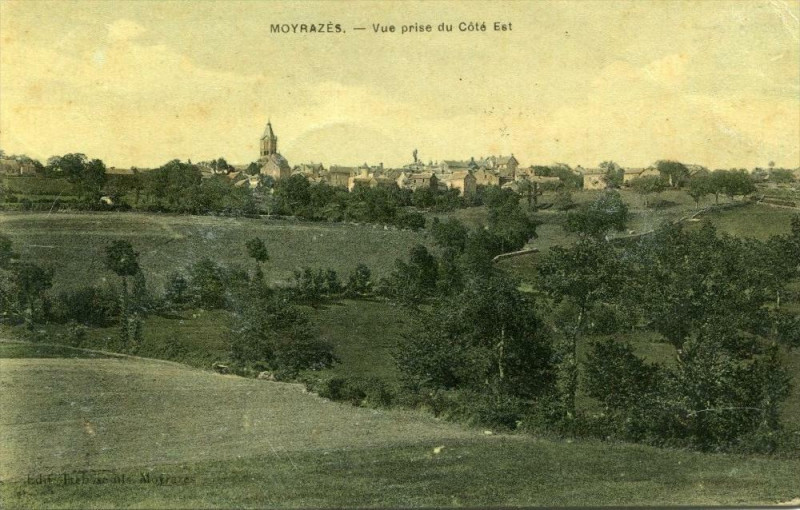 Carte postale ancienne Moyrazes Vue Prise Du Cote Est (cpa glacée