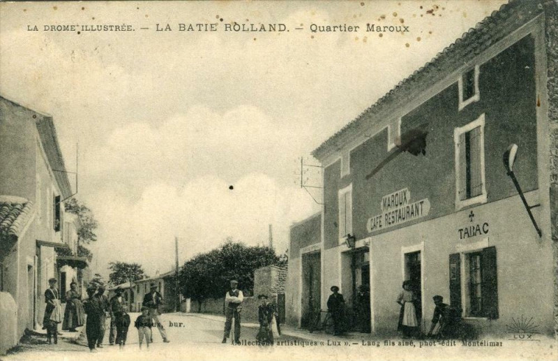 Carte postale ancienne La Batie Rolland Quartier Maroux (cpa pas courante animée
