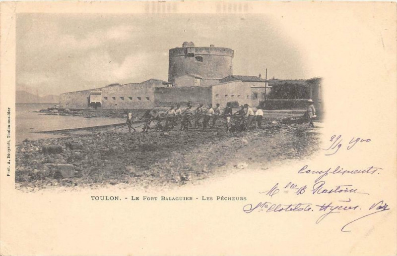 Carte postale ancienne Toulon Le Fort Balaguier Les Pecheurs  (dos non divisé) à Toulon