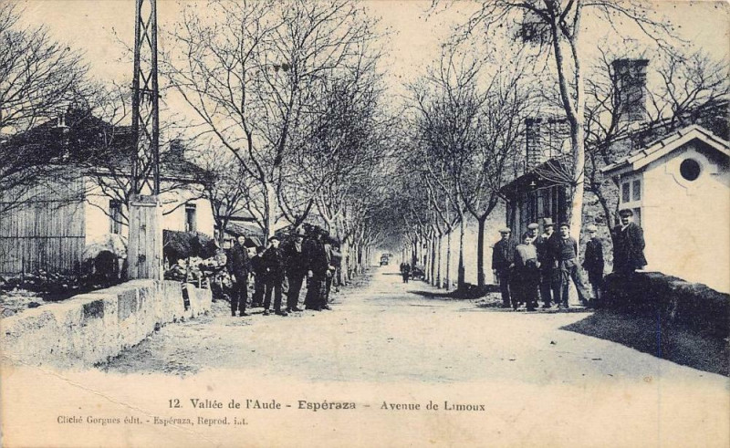 Carte postale ancienne Esperaza Avenue De Limoux à Espéraza