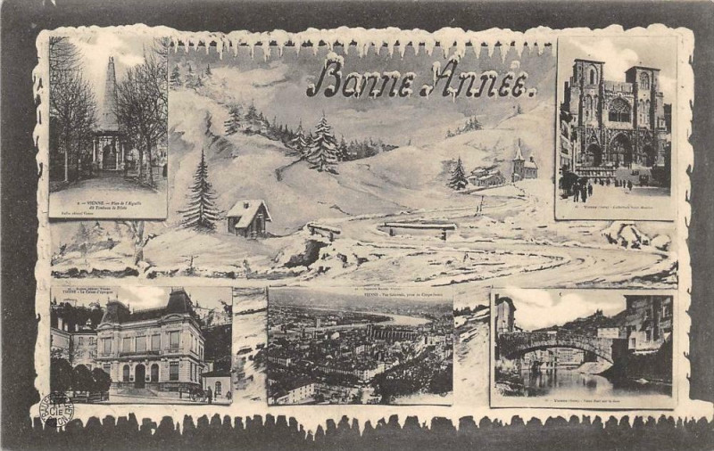 Carte postale ancienne 38 Vienne Bonne Annee (cpa paysage sous la neige paysage hivernal