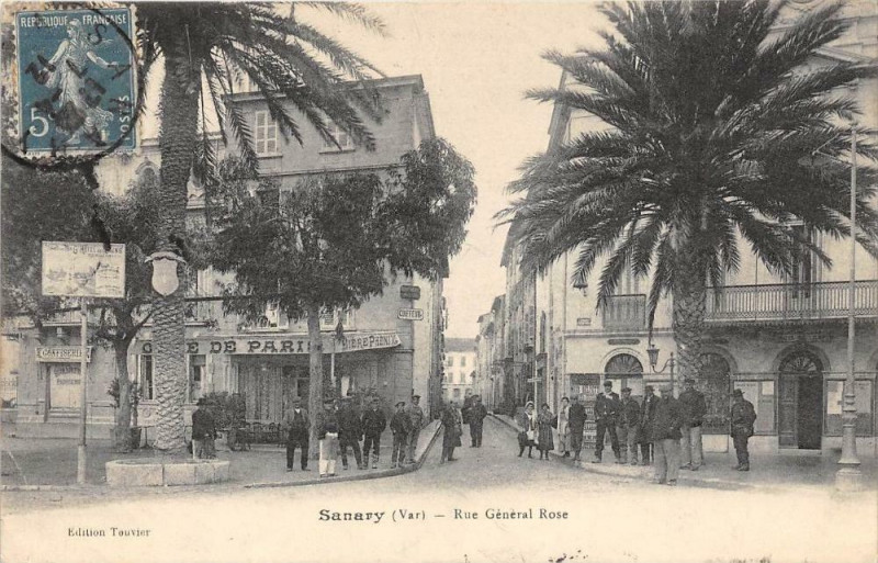 Carte postale ancienne Sanary Rue General Rose (animée