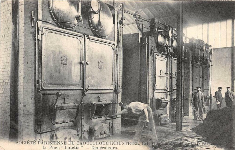 Carte postale ancienne Société Parisienne du Caoutchouc Industriel - Quai de Javel - Le Pneu Lutetia - Générateurs à Paris 15e