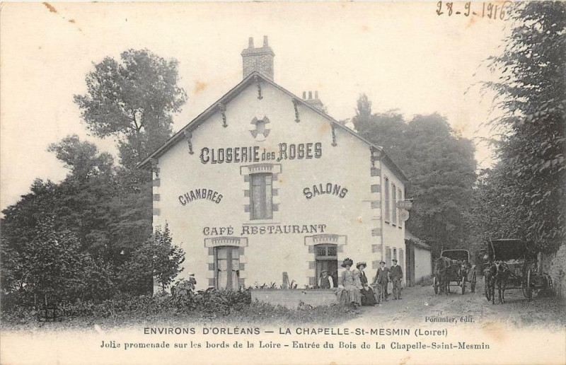 Carte postale ancienne Environs Orleans Chapelle Saint Mesmin Closeries Des Roses Cafe Restauran à Orléans